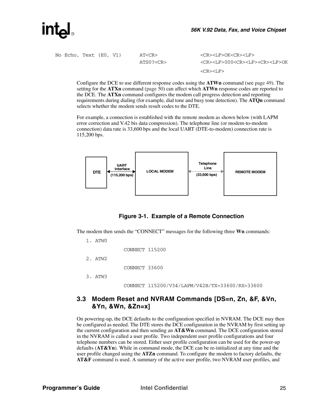 Intel MD566X manual Example of a Remote Connection 