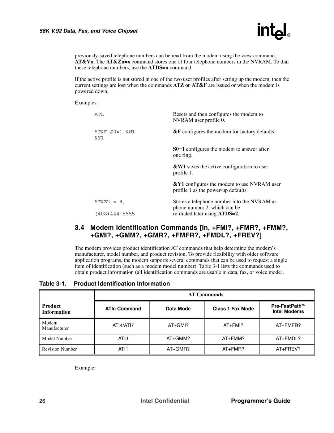 Intel MD566X manual Product Identification Information 