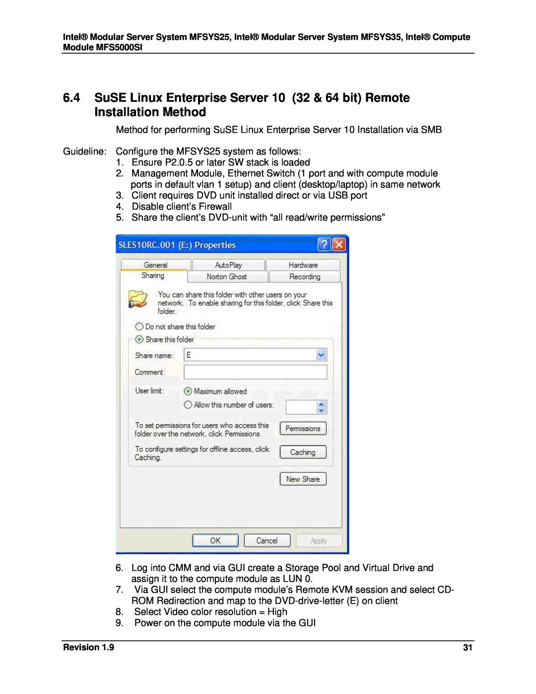 Intel MFS5000SI, MFSYS35 manual Guideline Configure the MFSYS25 system as follows 