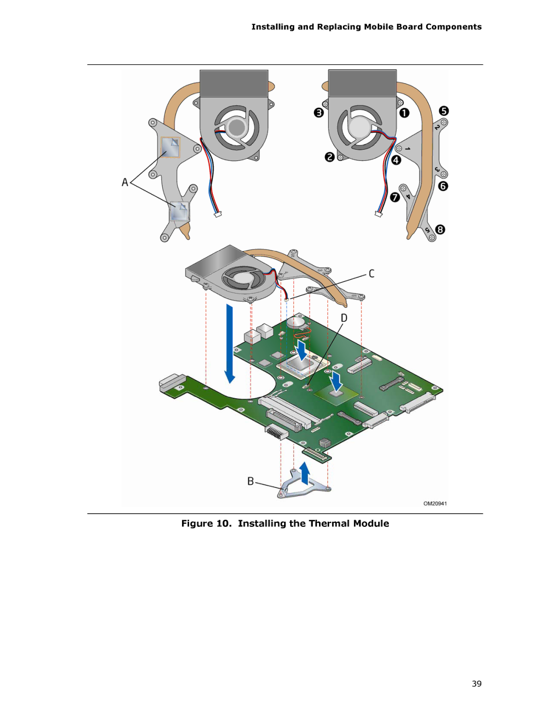 Intel MGM45WU manual Installing the Thermal Module 