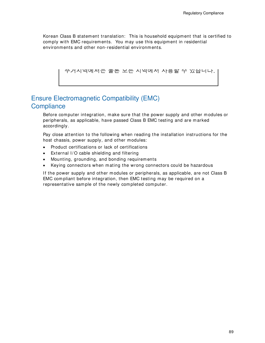 Intel MGM45WU manual Ensure Electromagnetic Compatibility EMC Compliance 