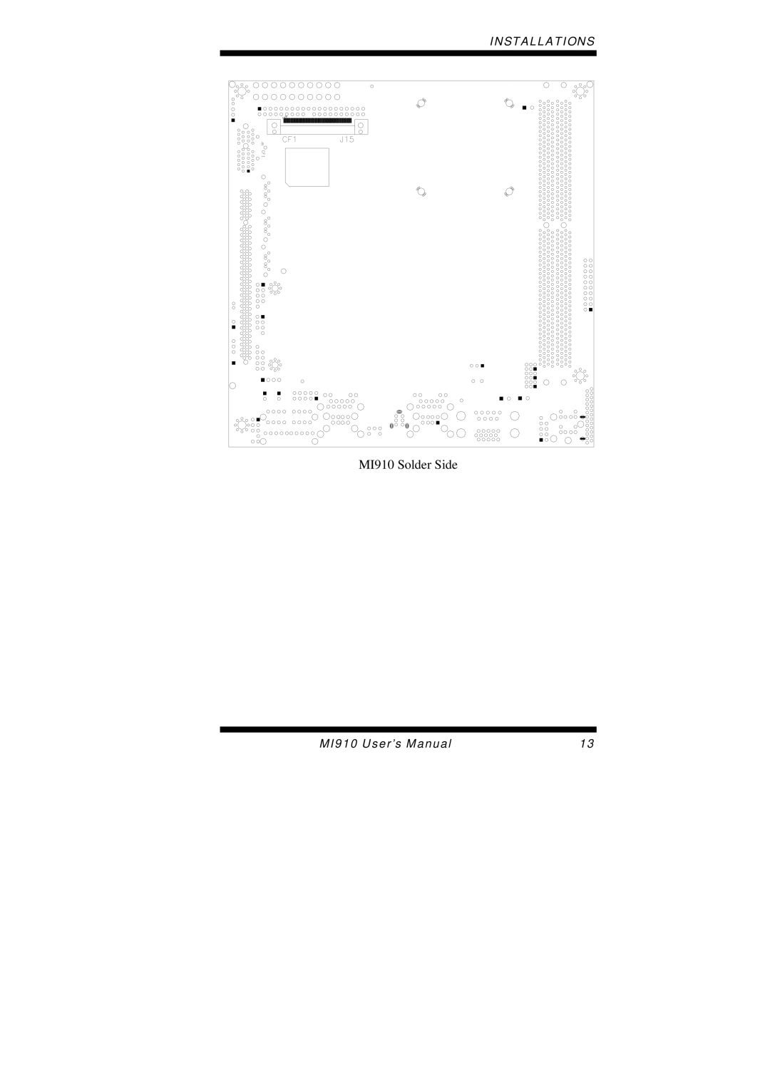 Intel MI910F user manual MI910 Solder Side 