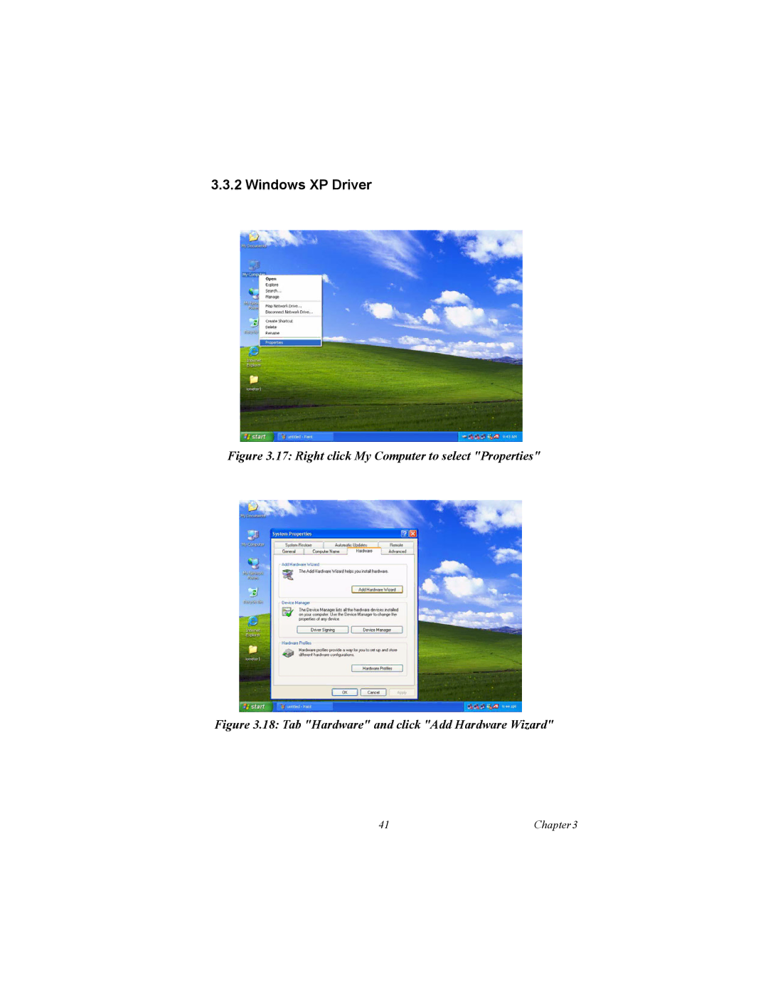 Intel MIC-3358 user manual Windows XP Driver, Right click My Computer to select Properties 