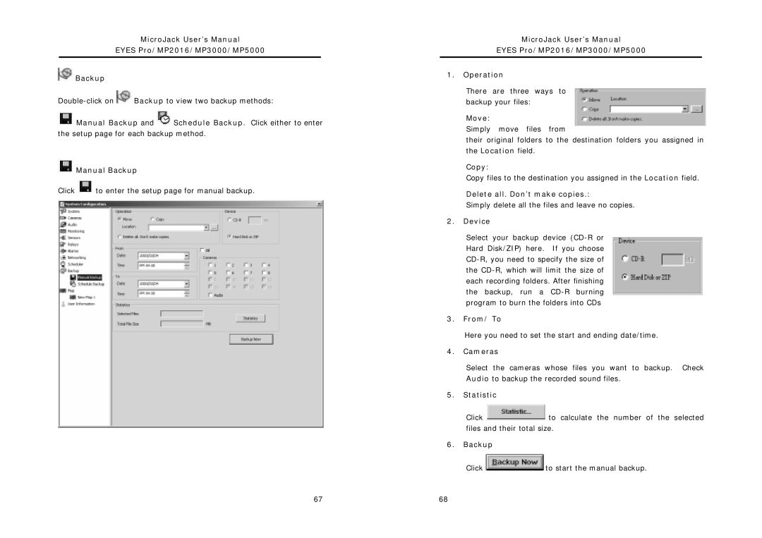 Intel MP3000, MP2016, MP5000 user manual Move, Copy, Delete all. Don’t make copies, Device, From/ To, Statistic 