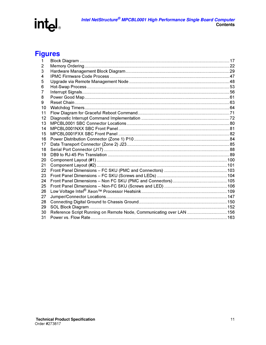 Intel MPCBL0001 manual Figures 