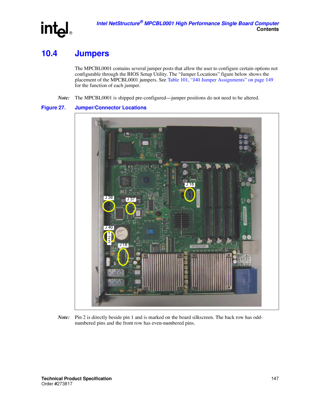 Intel MPCBL0001 manual Jumpers, Jumper/Connector Locations 