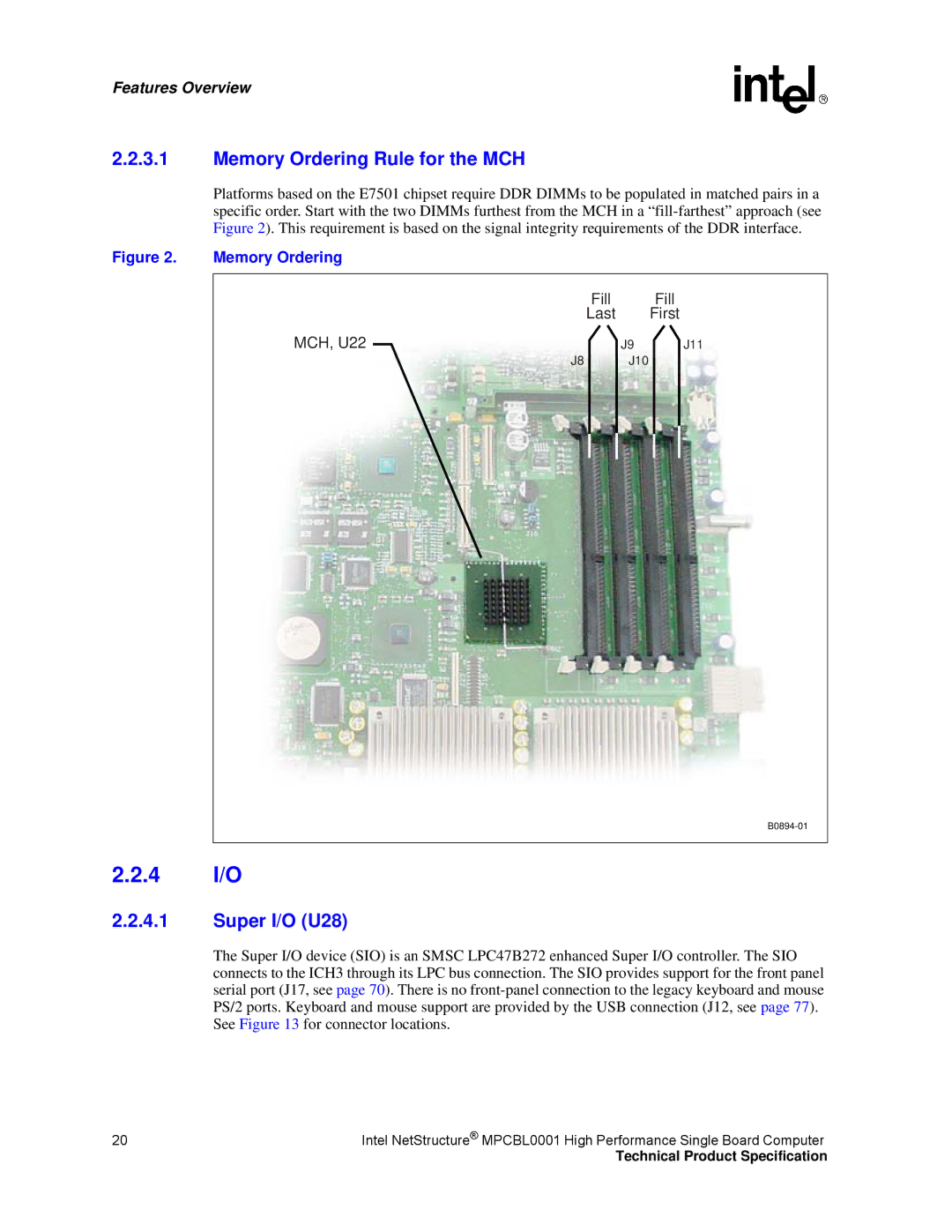 Intel MPCBL0001 manual 4 I/O, Memory Ordering Rule for the MCH, Super I/O U28 