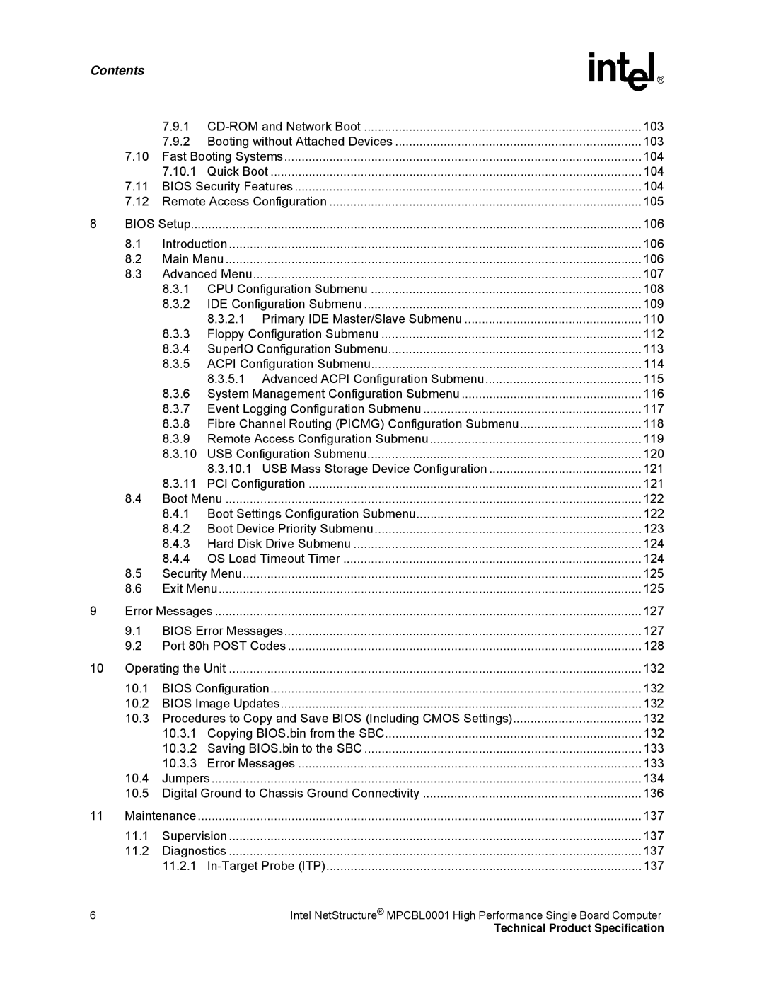 Intel MPCBL0001 manual 104 