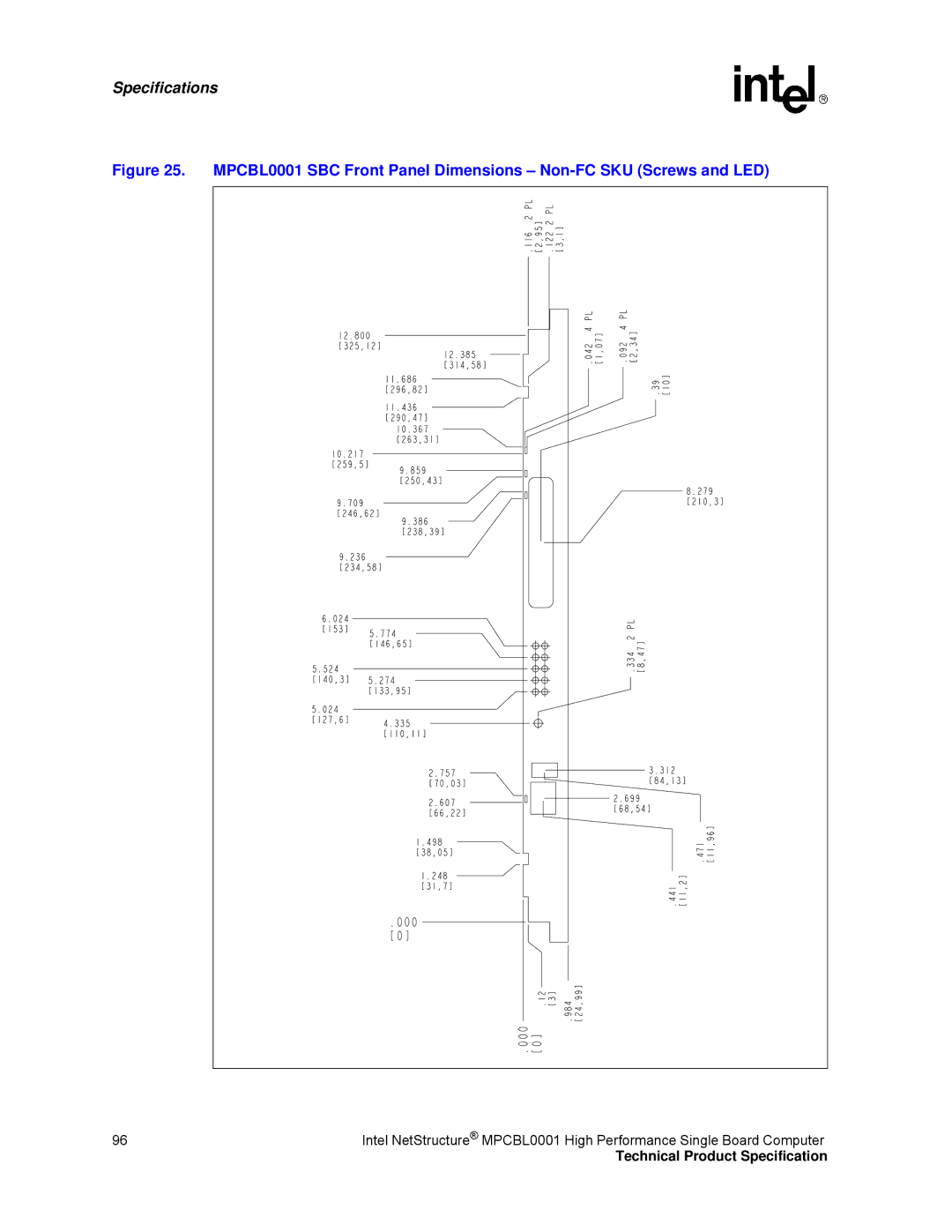 Intel MPCBL0001 manual Specifications 