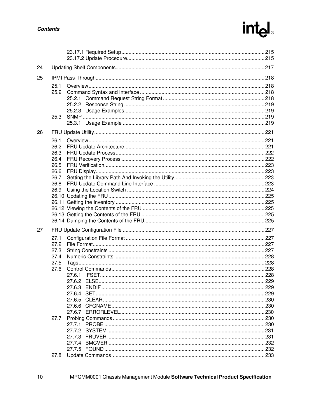 Intel MPCMM0001 manual 217 