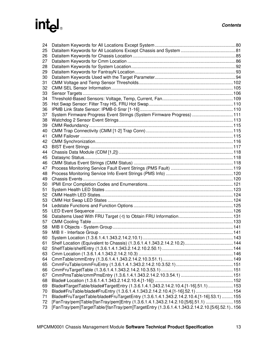 Intel MPCMM0001 manual 110 