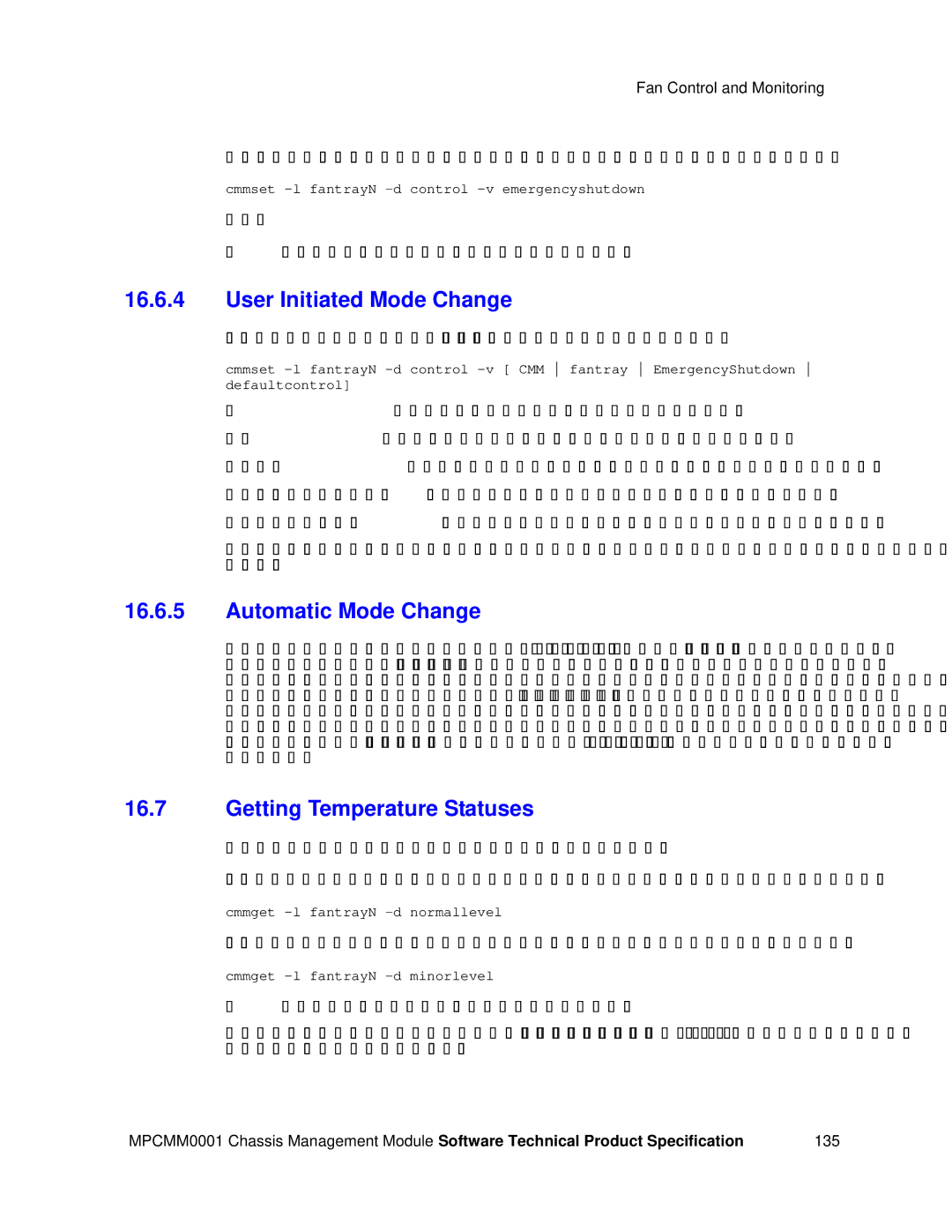 Intel MPCMM0001 manual User Initiated Mode Change, Automatic Mode Change, Getting Temperature Statuses 