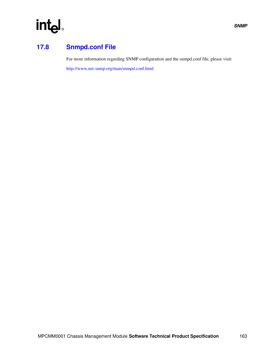 Intel MPCMM0001 manual Snmpd.conf File 