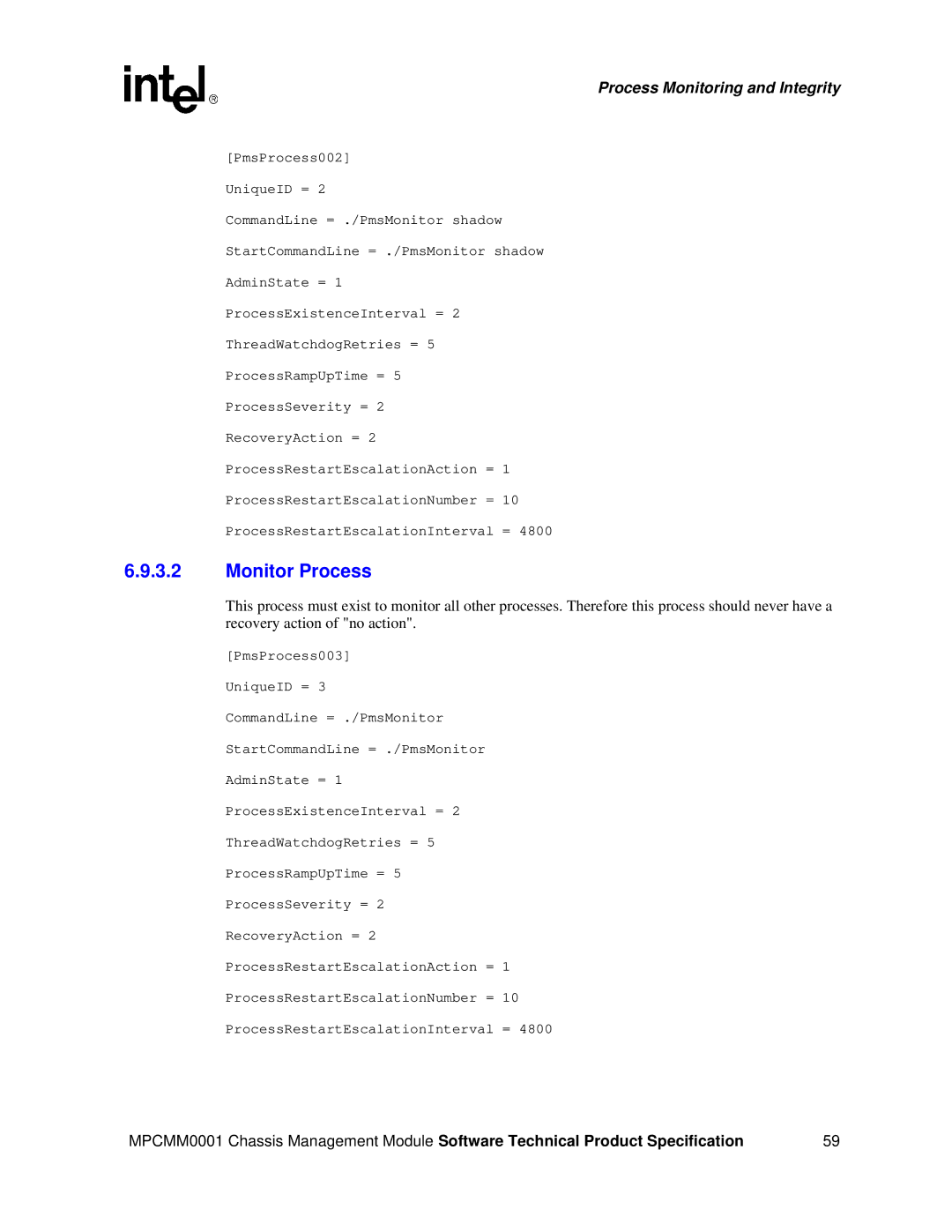 Intel MPCMM0001 manual Monitor Process 