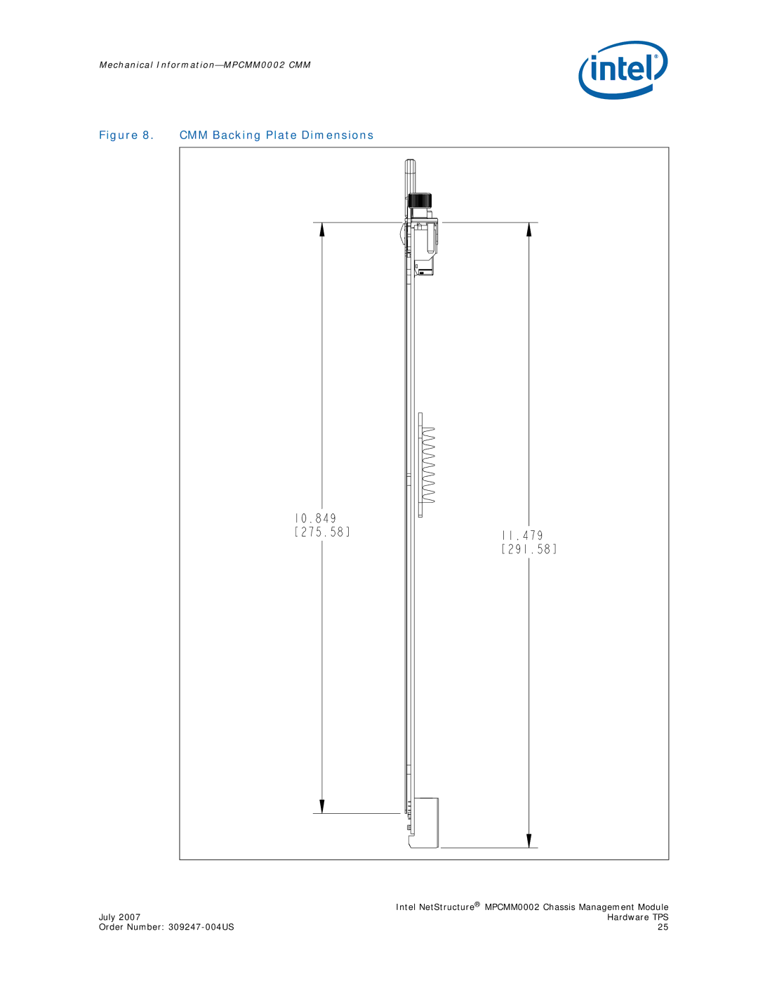 Intel MPCMM0002 manual CMM Backing Plate Dimensions 