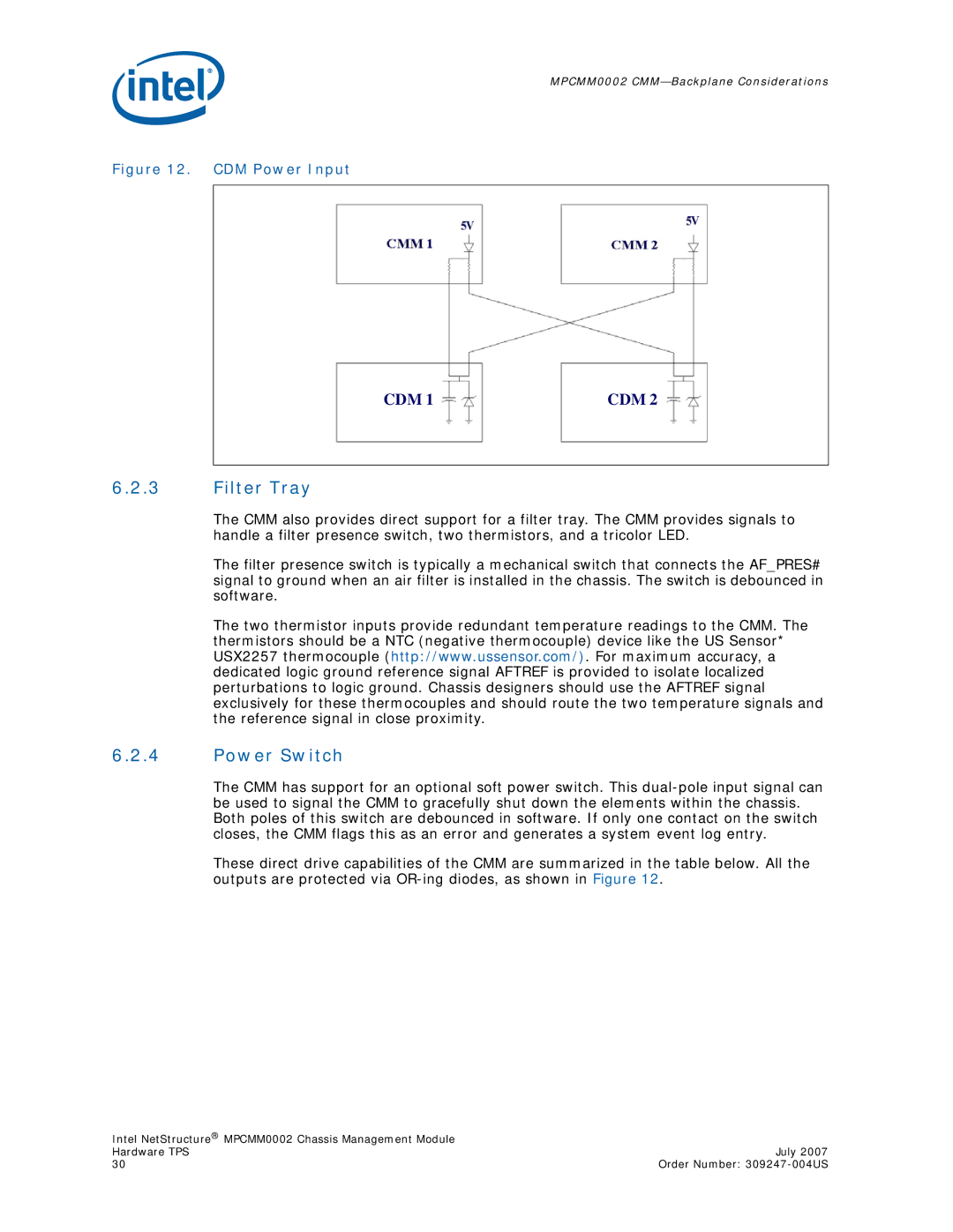 Intel MPCMM0002 manual Filter Tray, Power Switch 