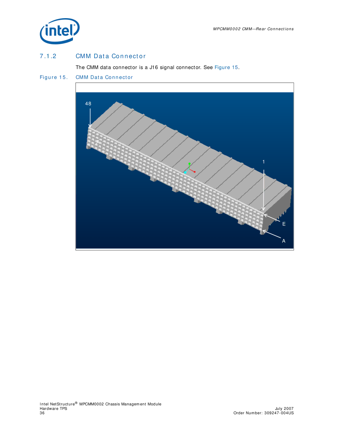 Intel MPCMM0002 manual CMM Data Connector 