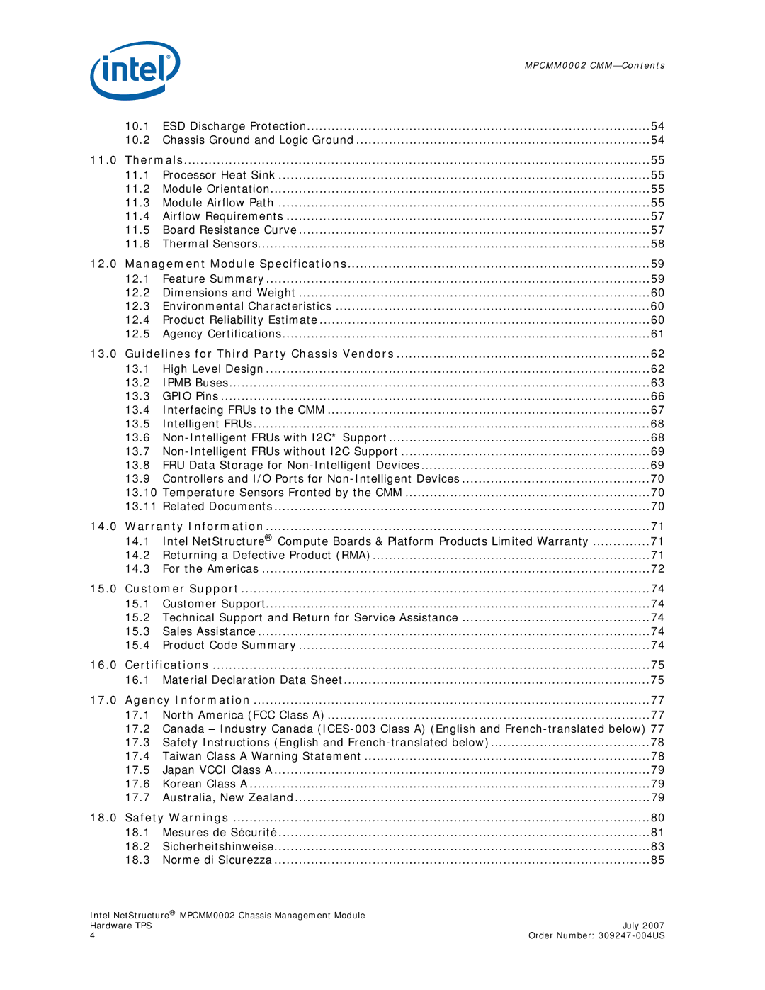 Intel MPCMM0002 manual 17.4 