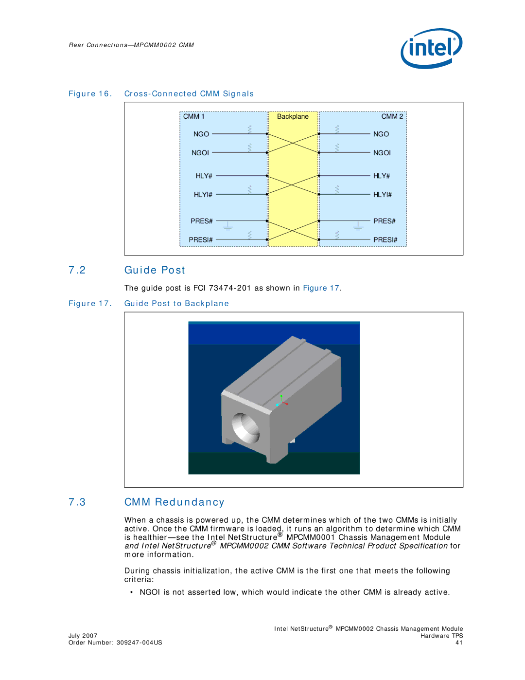 Intel MPCMM0002 manual Guide Post, CMM Redundancy 