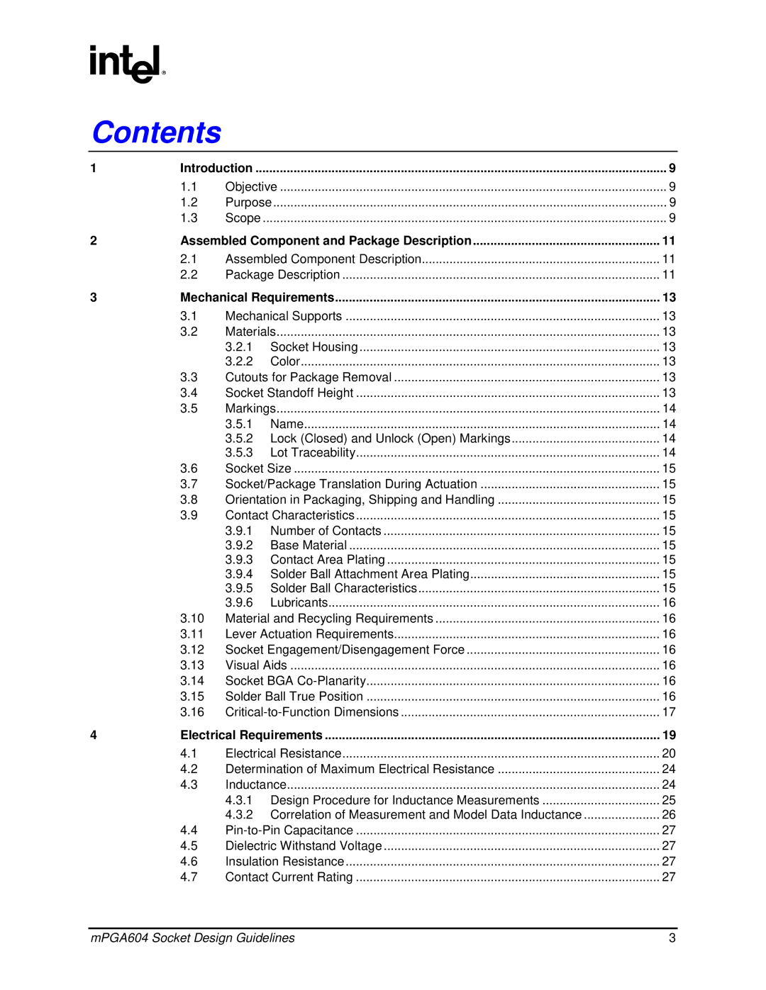 Intel mPGA604 manual Contents 