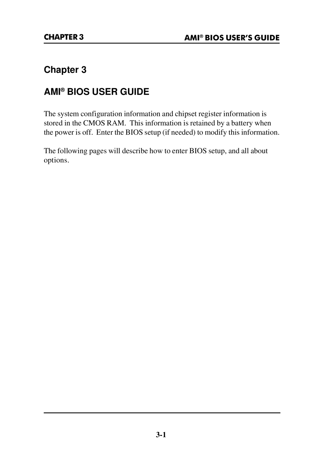 Intel MS-6112 manual Chapter AMI BIOS USER GUIDE, Ami Bios User’S Guide 