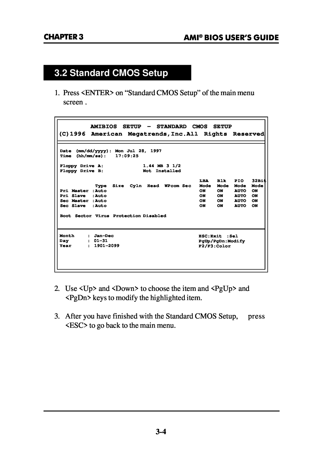 Intel MS-6112 manual Standard CMOS Setup 