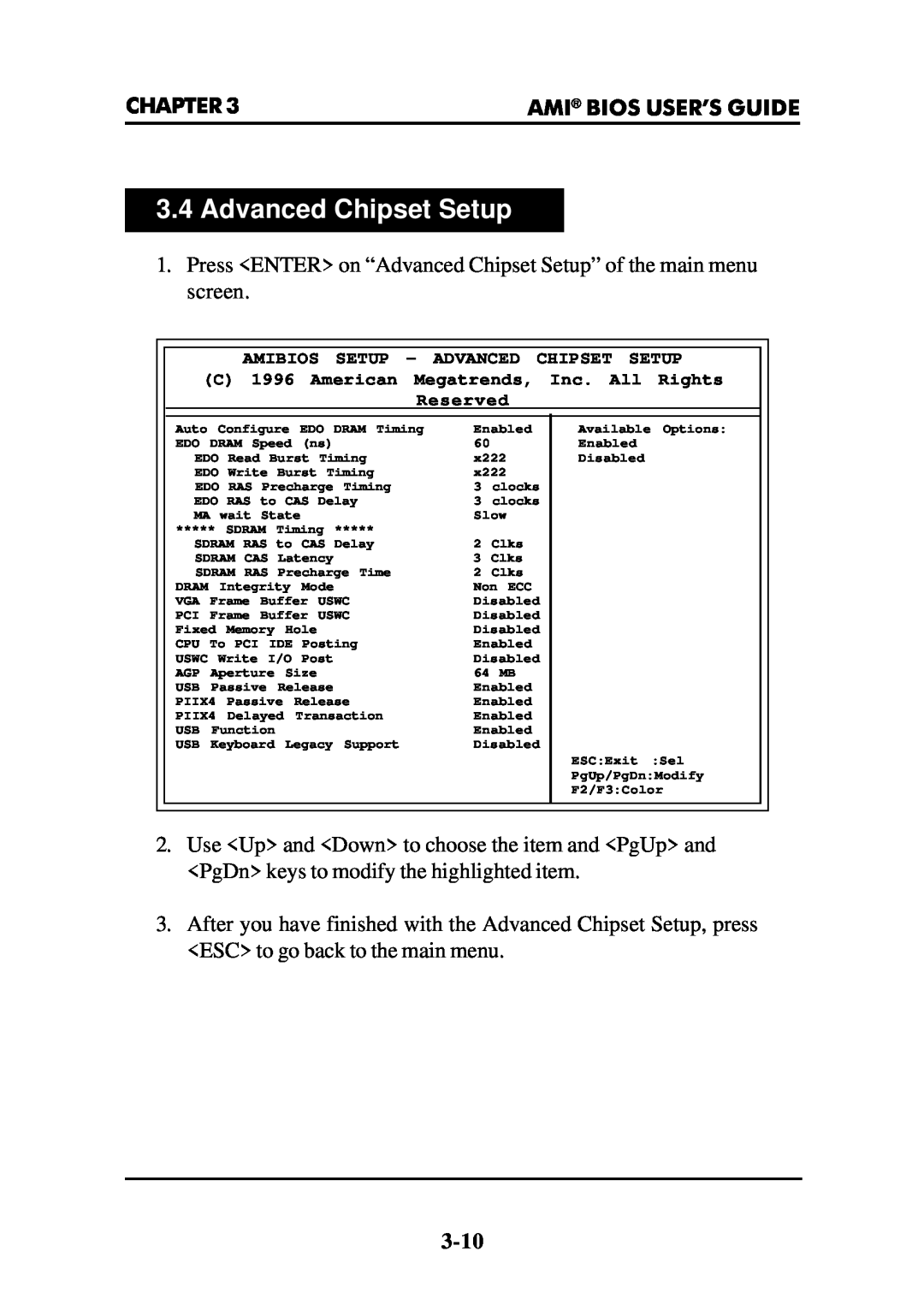 Intel MS-6112 manual Advanced Chipset Setup 