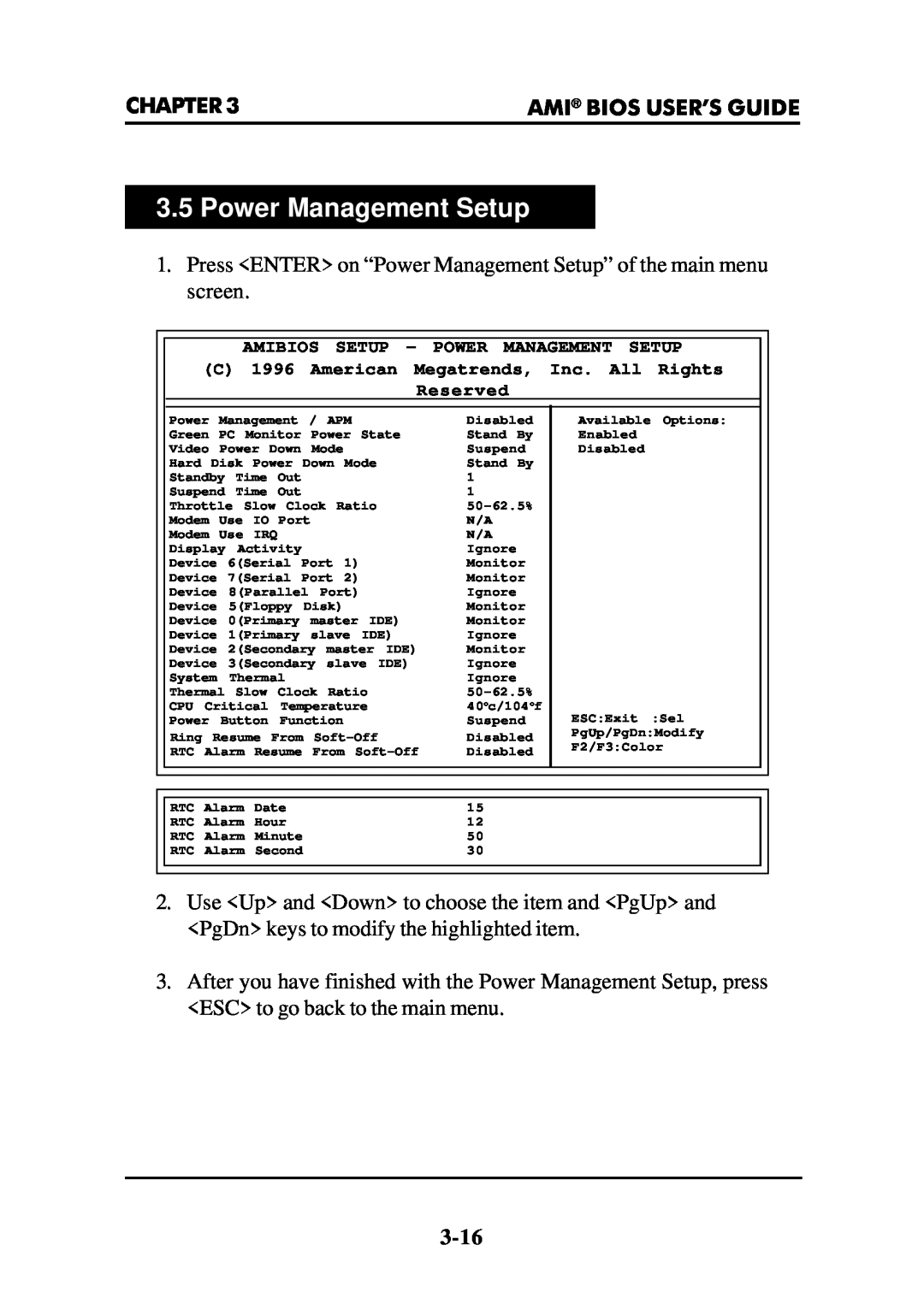 Intel MS-6112 manual Power Management Setup 