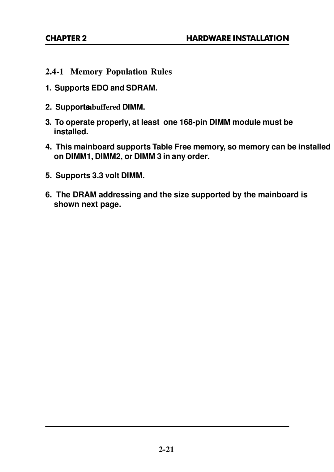 Intel MS-6112 manual Memory Population Rules 