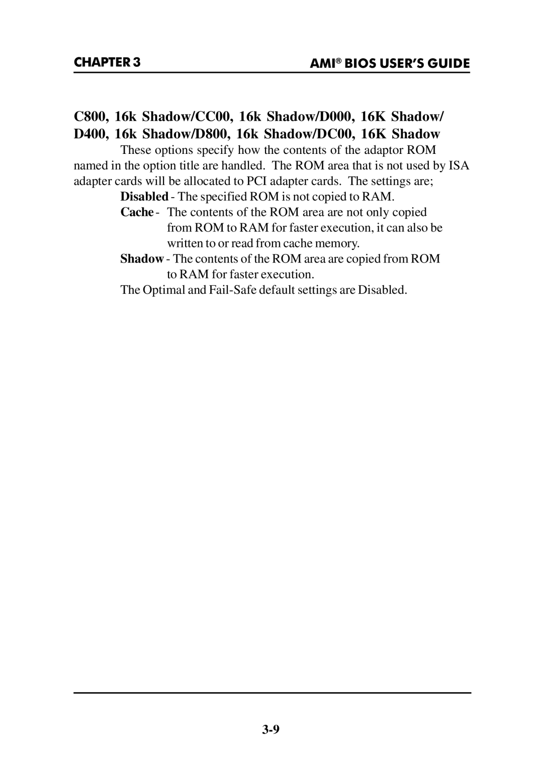 Intel MS-6112 manual Chapter AMI Bios USER’S Guide 