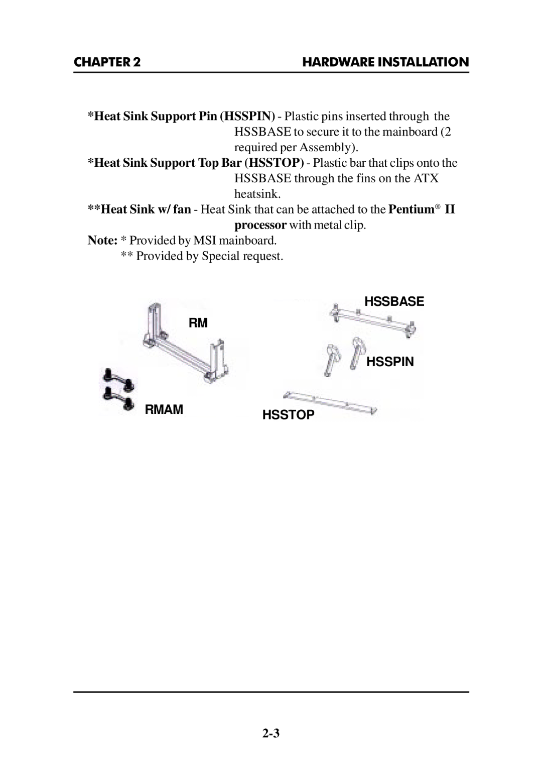 Intel MS-6112 manual Hssbase Hsspin Rmamhsstop 