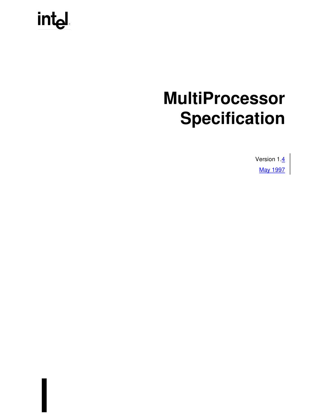 Intel manual MultiProcessor Specification, Version 