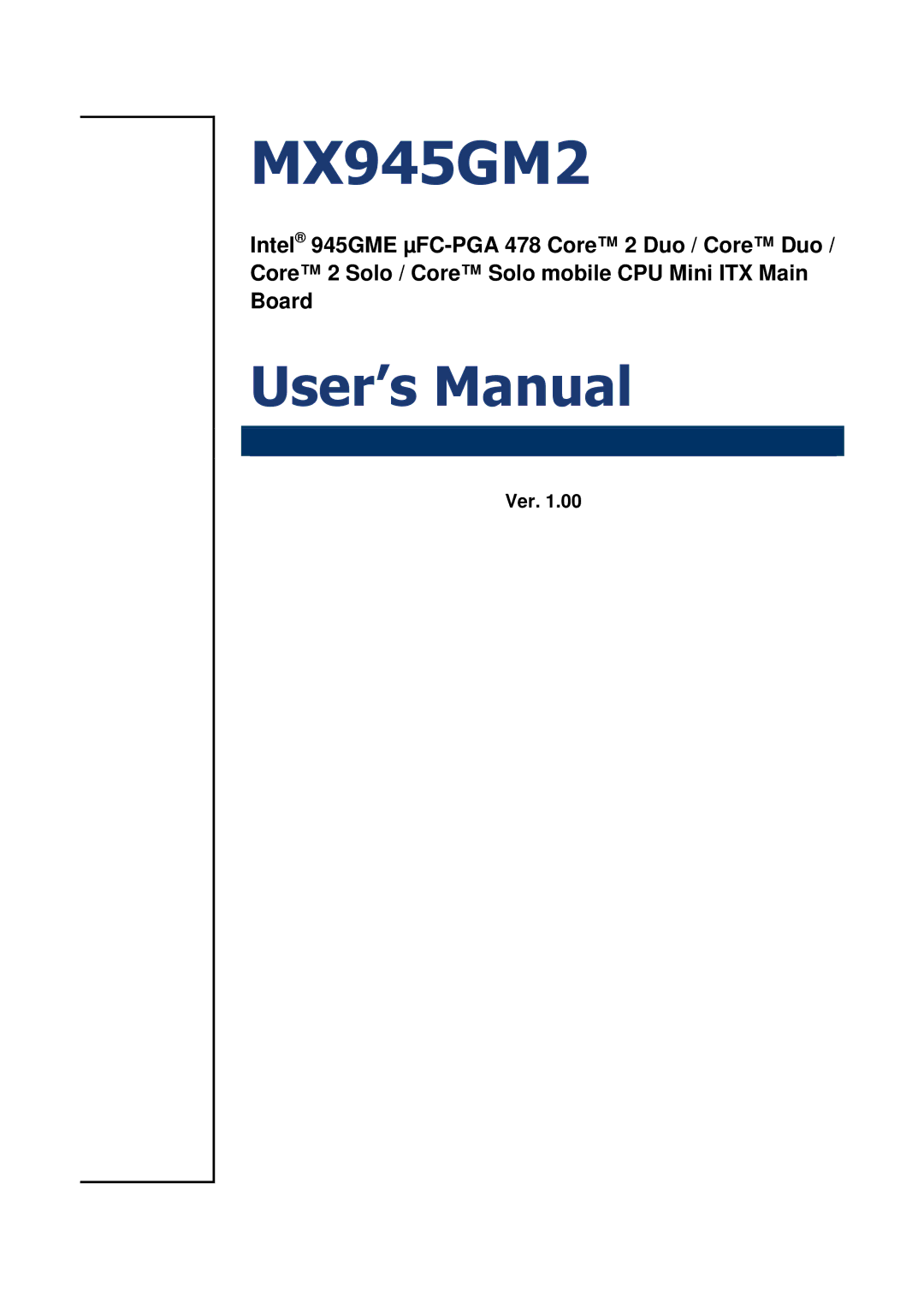 Intel MX945GM2 manual Ver 