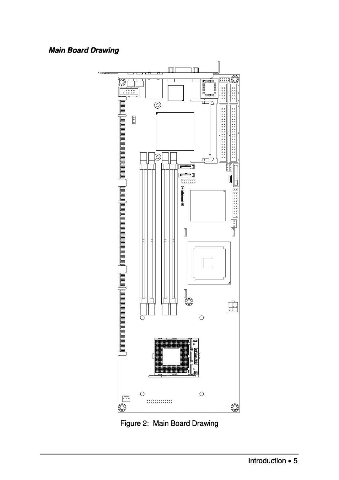 Intel NuPRO-850 user manual Main Board Drawing, mPGA478B, Am P 