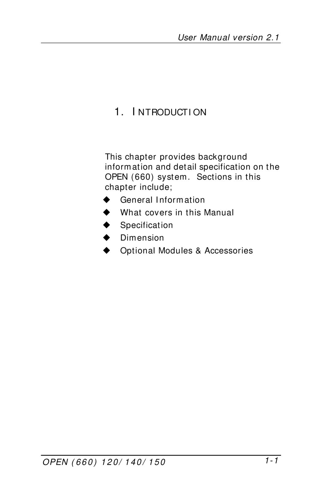 Intel OPEN (660) 120/140/150 II user manual Introduction, Open 660 120/140/150 