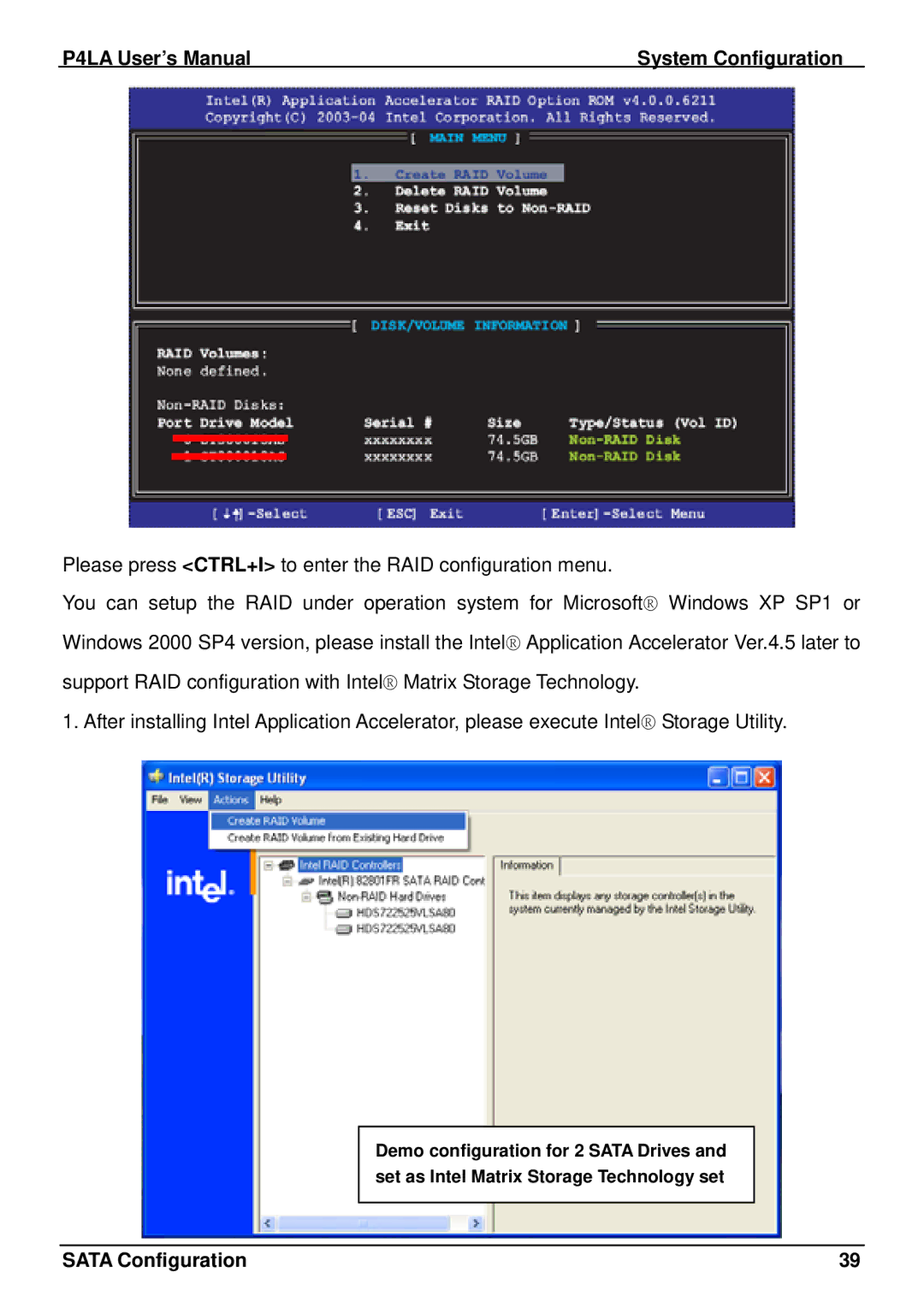 Intel user manual P4LA User’s Manual System Configuration 