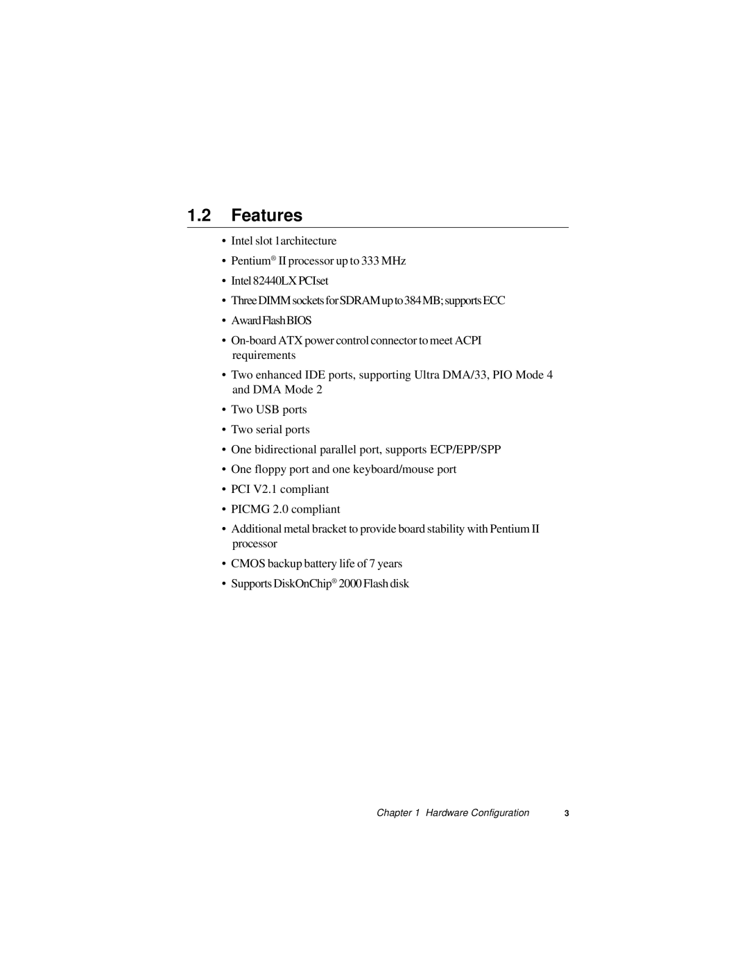 Intel PCA-6175 manual Features 