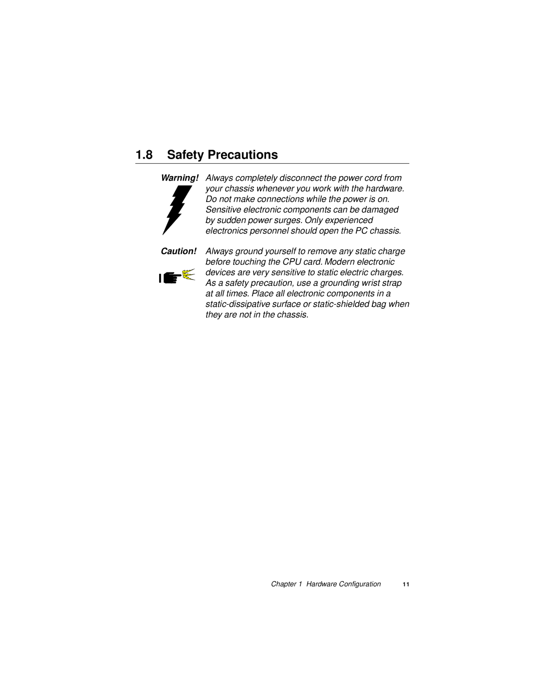 Intel PCA-6175 manual Safety Precautions 