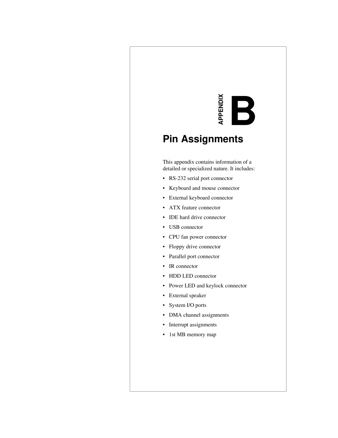 Intel PCA-6175 manual Pin Assignments 