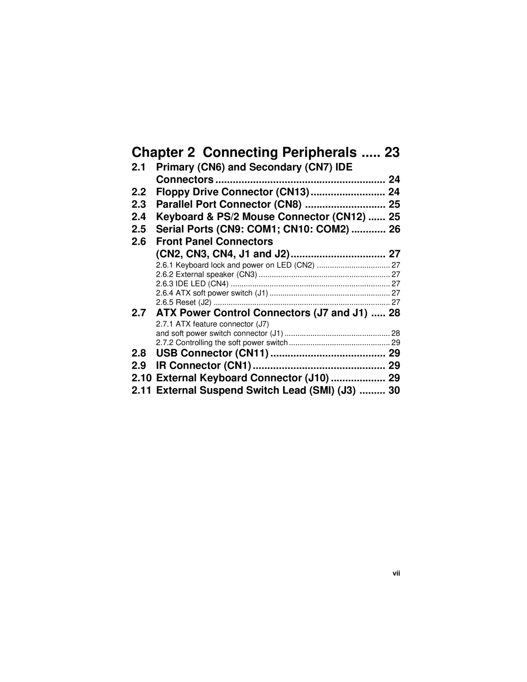 Intel PCA-6175 manual Connecting Peripherals 