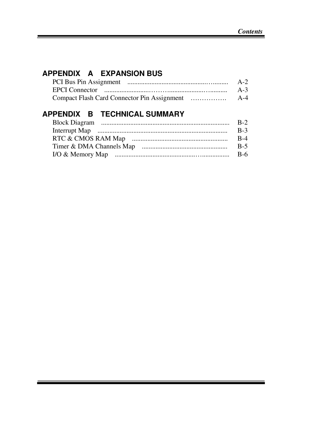 Intel PCI-471LF M2, Celeron M Half Size CPU Card With VGA/LAN user manual Appendix a Expansion BUS 
