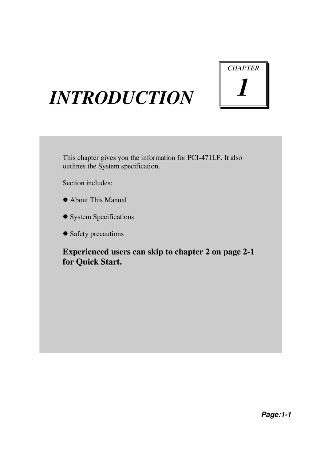 Intel Celeron M Half Size CPU Card With VGA/LAN, PCI-471LF M2 user manual Introduction 