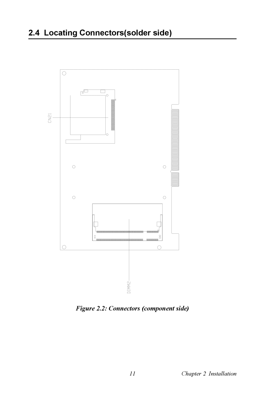 Intel PCI-6886 user manual Locating Connectorssolder side, Connectors component side 