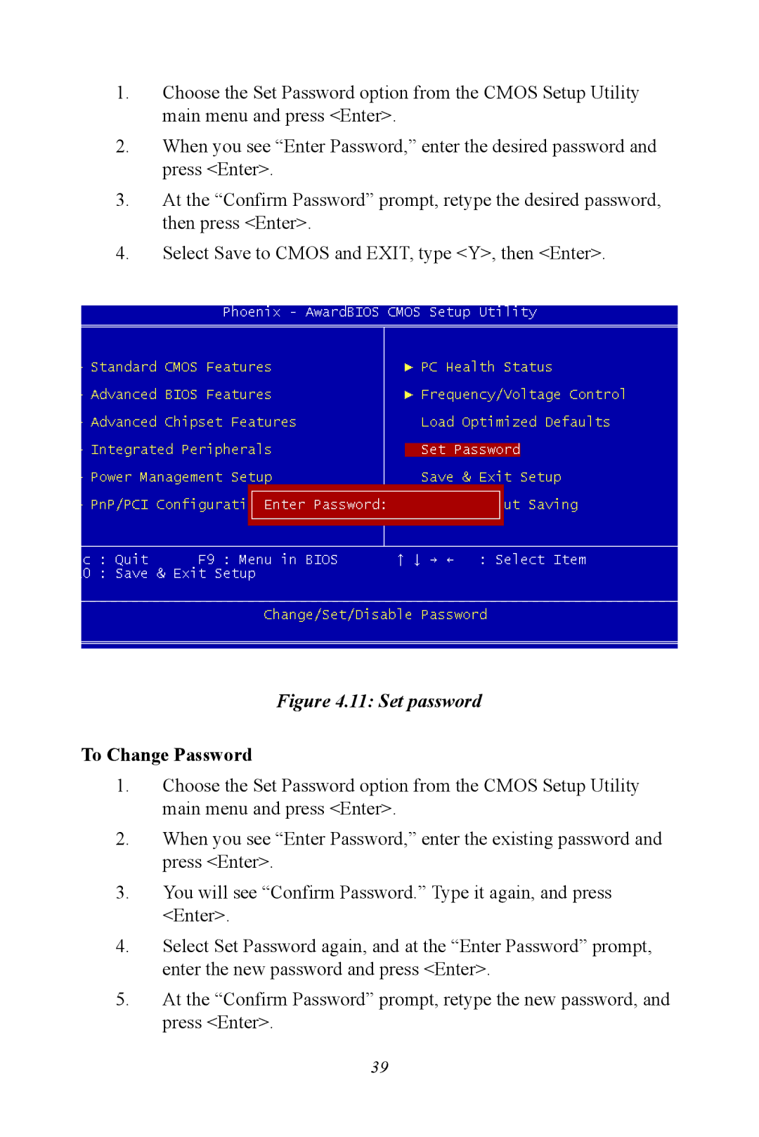 Intel PCI-6886 user manual Set password 