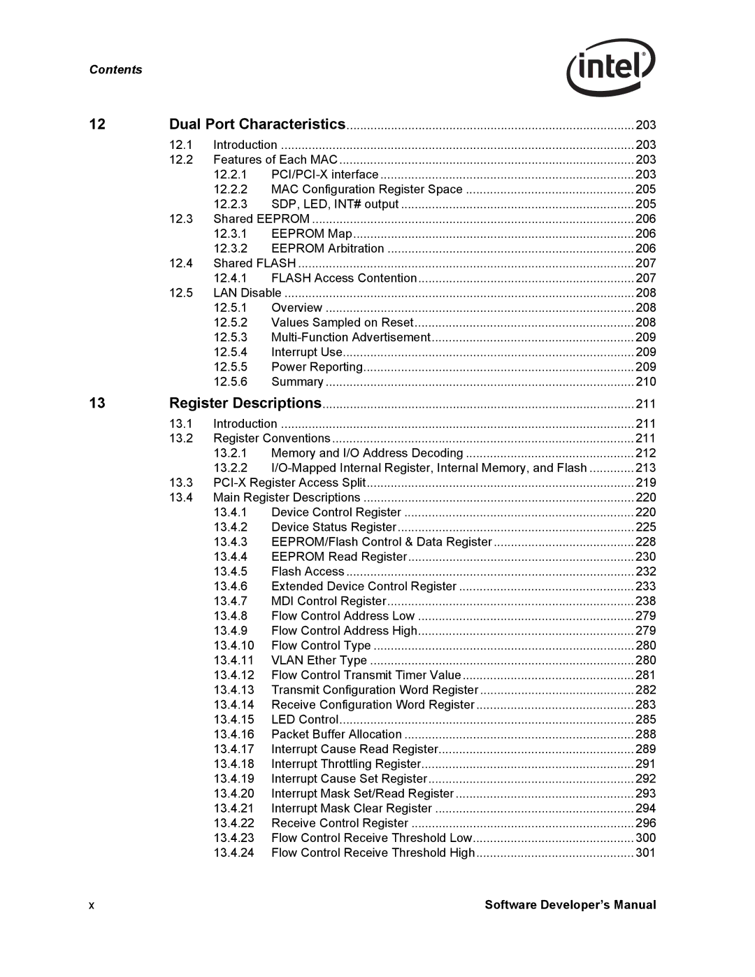 Intel PCI-X, Intel Gigabit Ethernet Controllers manual 203 