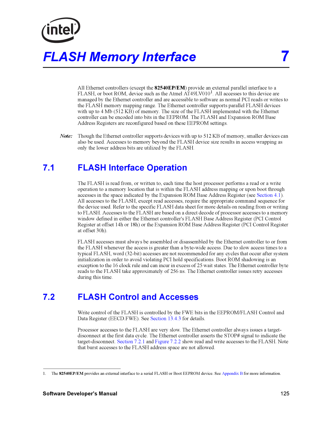 Intel PCI-X, Intel Gigabit Ethernet Controllers manual Flash Interface Operation, Flash Control and Accesses 