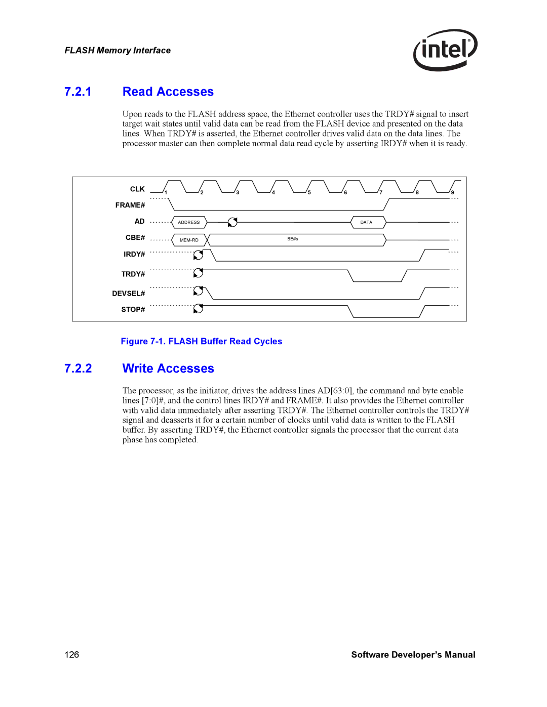 Intel Intel Gigabit Ethernet Controllers, PCI-X manual Read Accesses, Write Accesses 