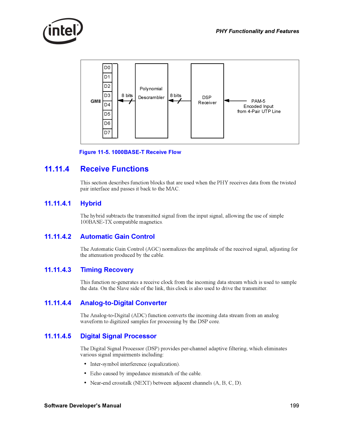 Intel PCI-X, Intel Gigabit Ethernet Controllers manual Receive Functions 