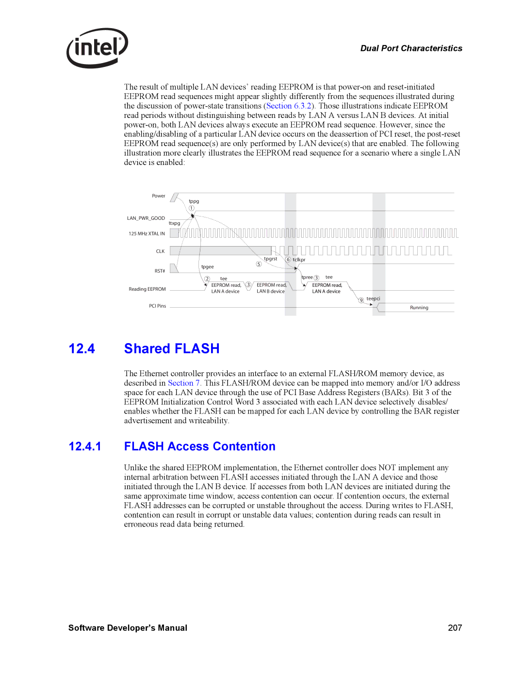 Intel Intel Gigabit Ethernet Controllers, PCI-X manual Shared Flash, Flash Access Contention 