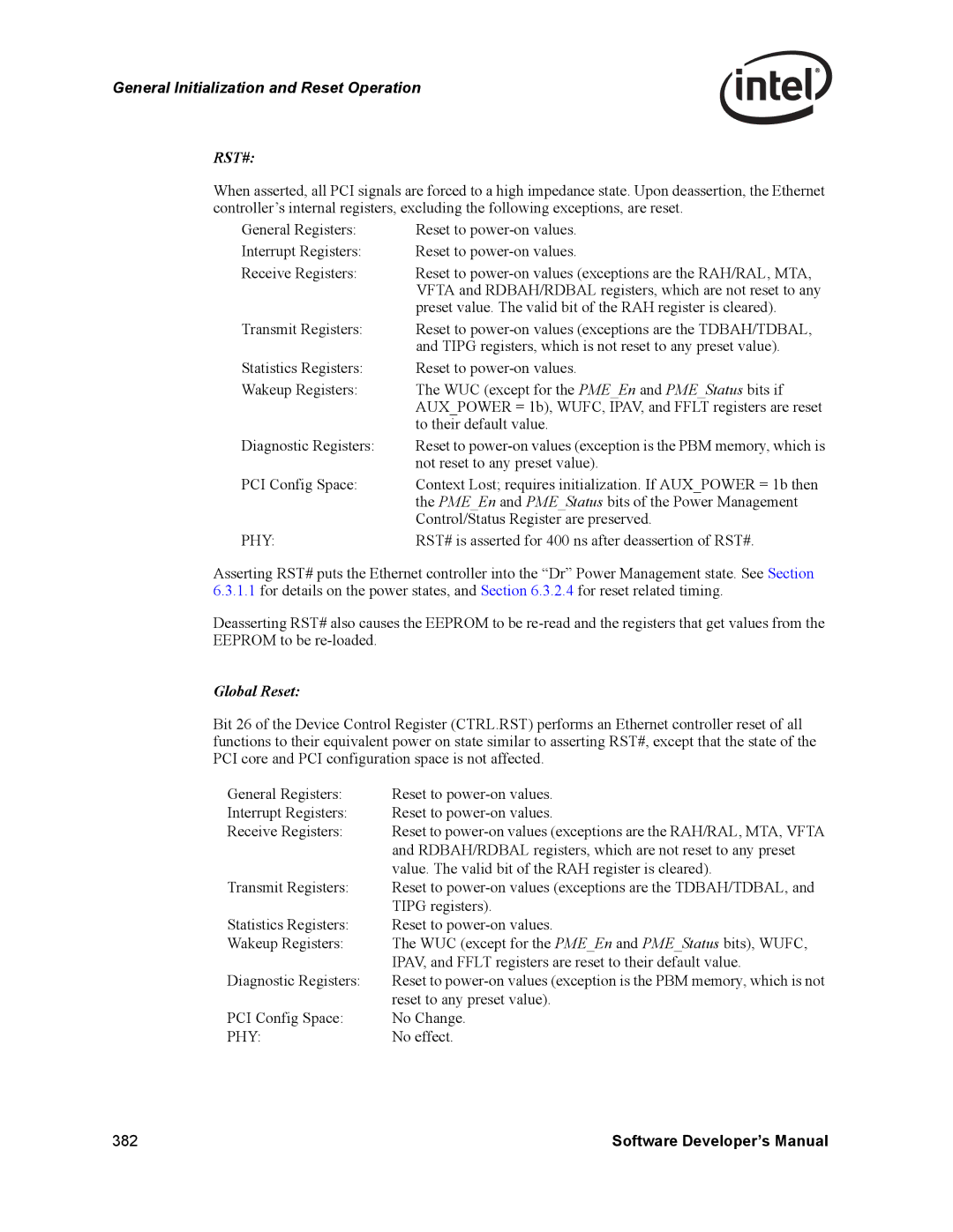 Intel PCI-X, Intel Gigabit Ethernet Controllers manual 382 